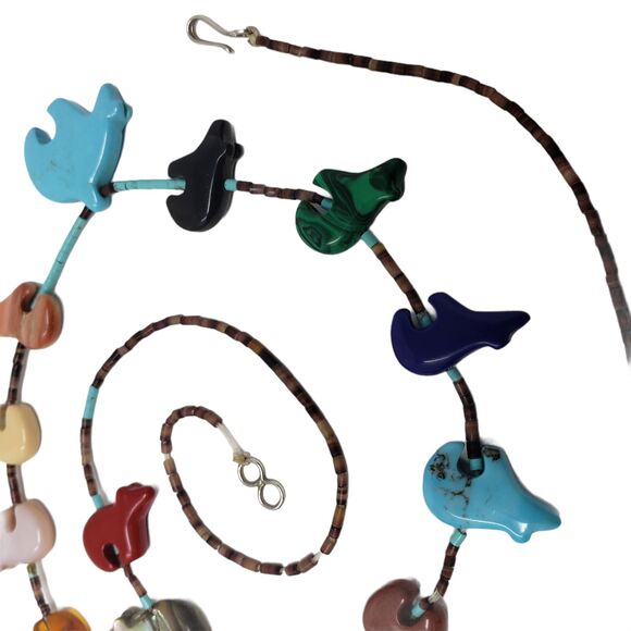 Native American Zuni Bear Totem Fetish Necklace Vintage Animal Natural Stone - Picture 8 of 12